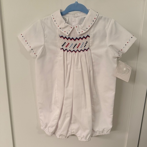 Sarah Louise/Dani Romper Bubble Red, White and Blue, 12M, NWT - Picture 2 of 5
